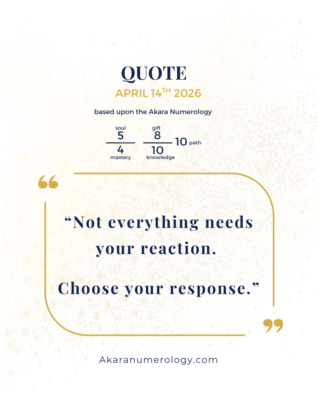 Tuesday, April 14th: Speak With Intention