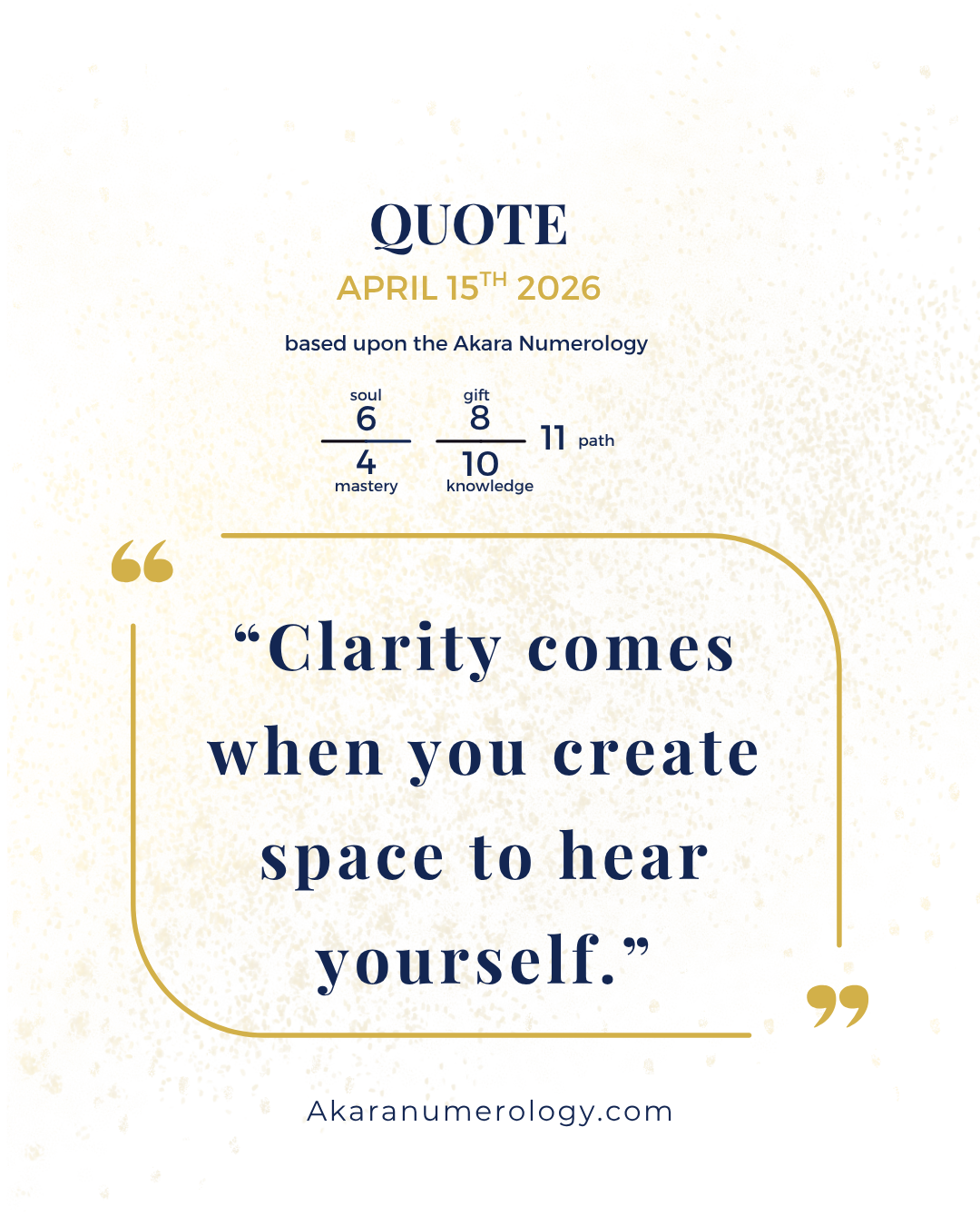Wednesday, April 15th: Listen Before You Move