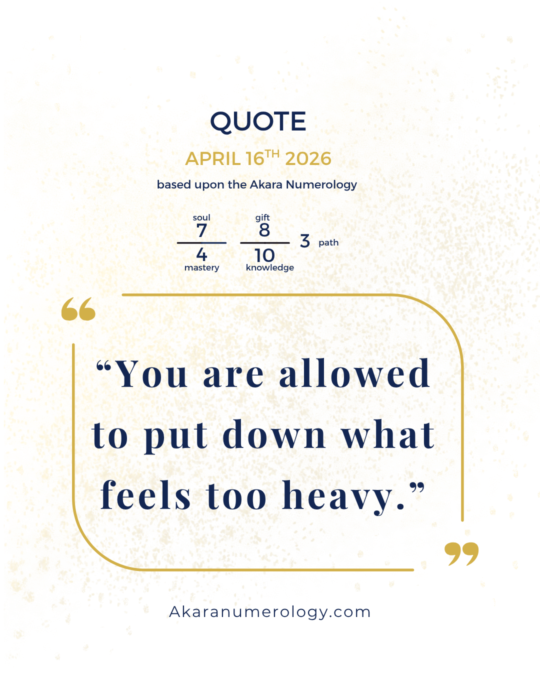 Thursday, April 16th: Choose Lightness