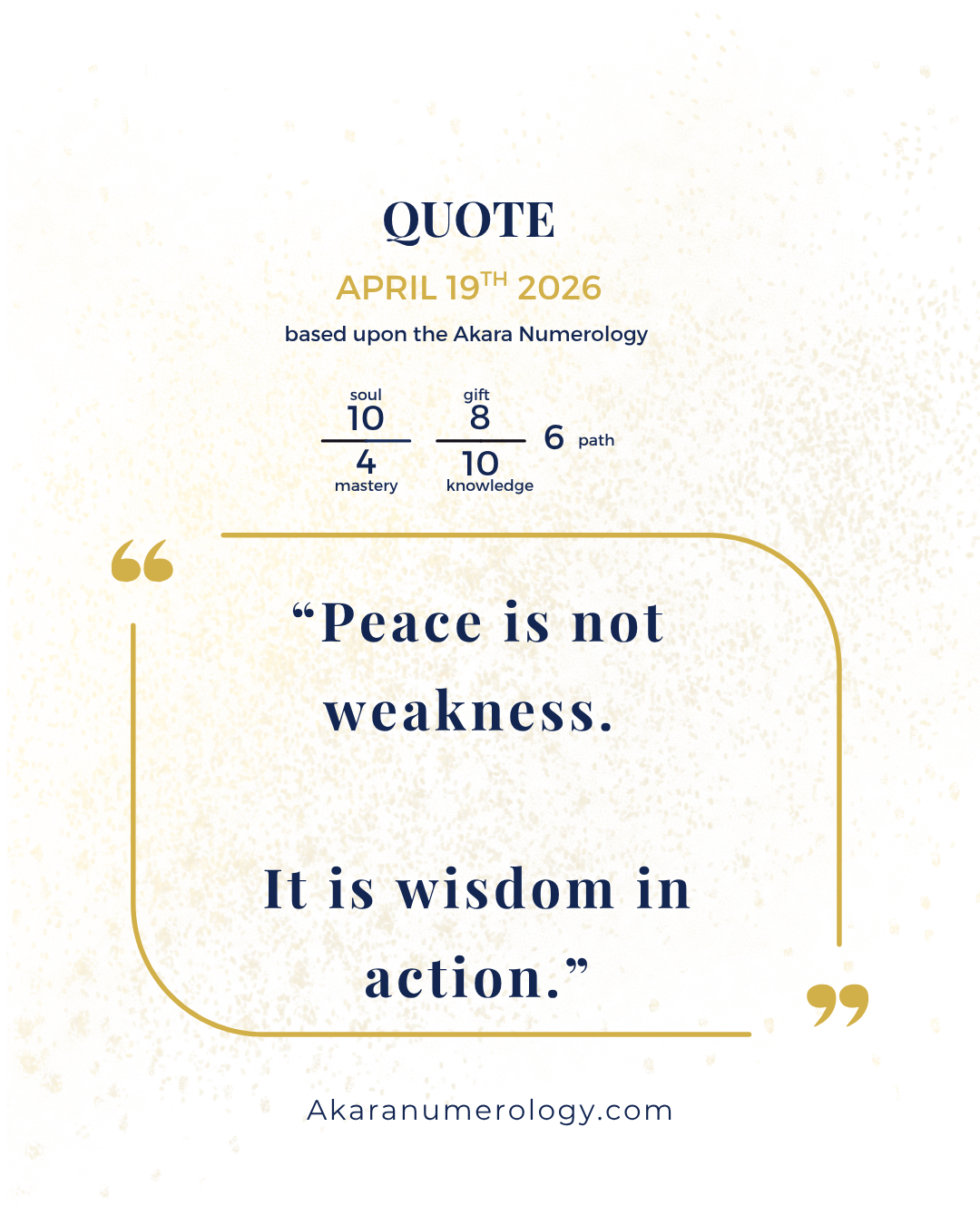 Sunday, April 19th: Choose Peace