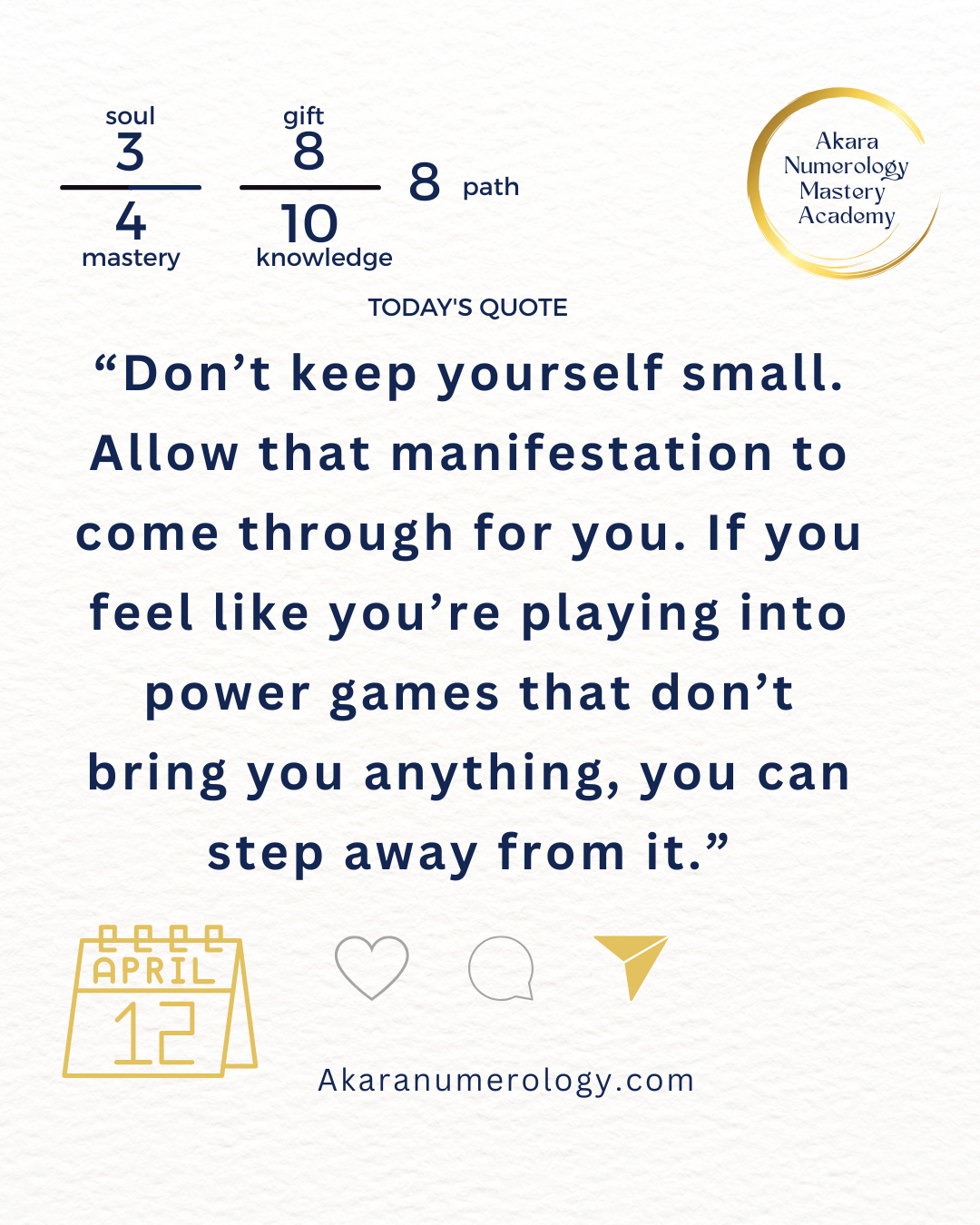 Sunday, April 12th: Choose Ideas That Give You Energy