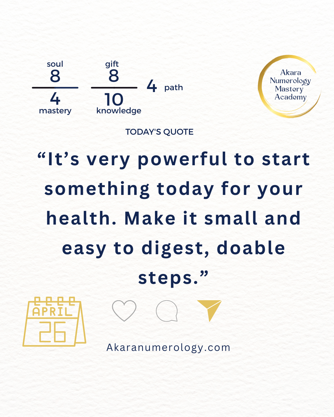 Sunday, April 26th: Start Something for Your Health