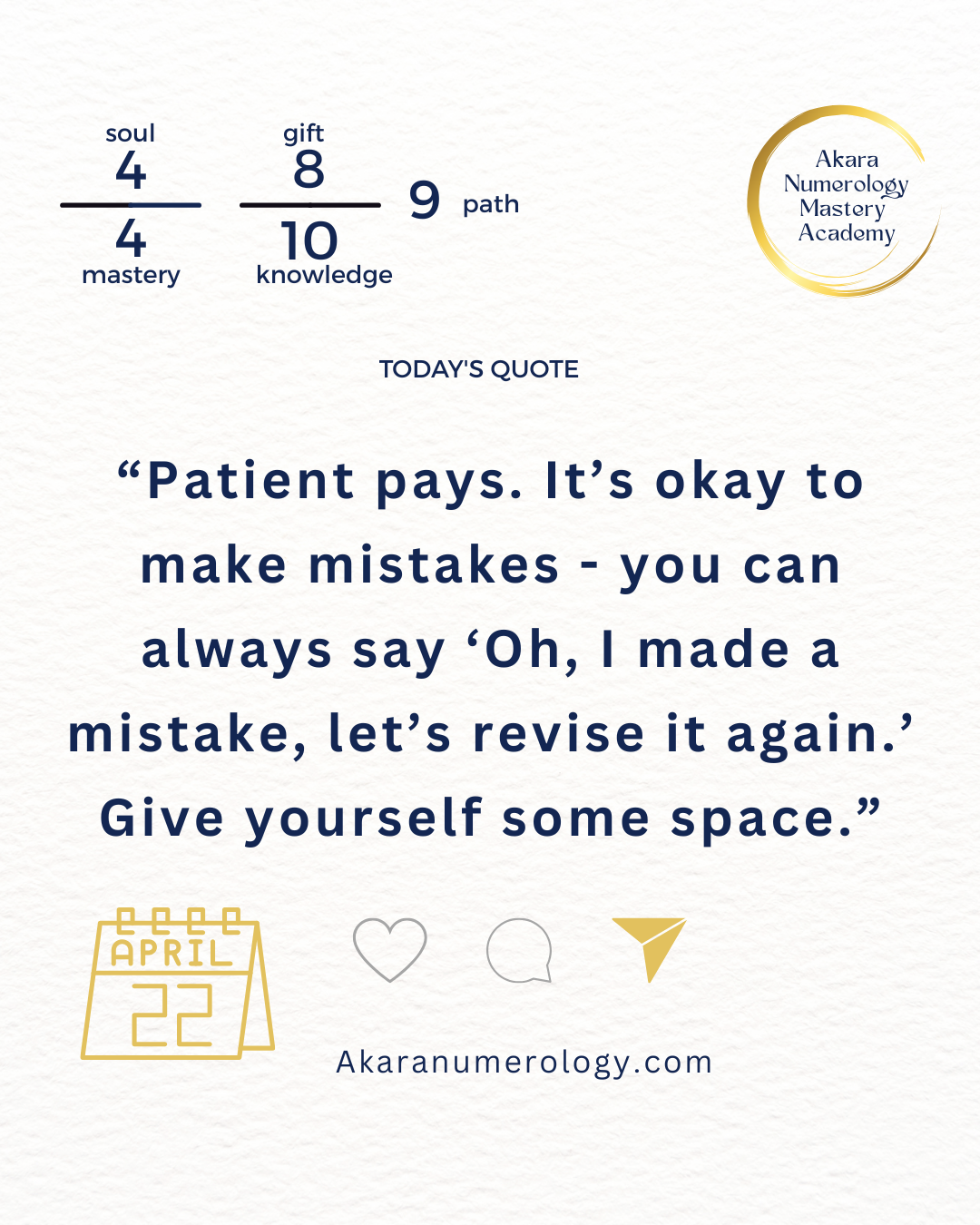 Wednesday, April 22nd: Trust Your Gut and Release Perfectionism