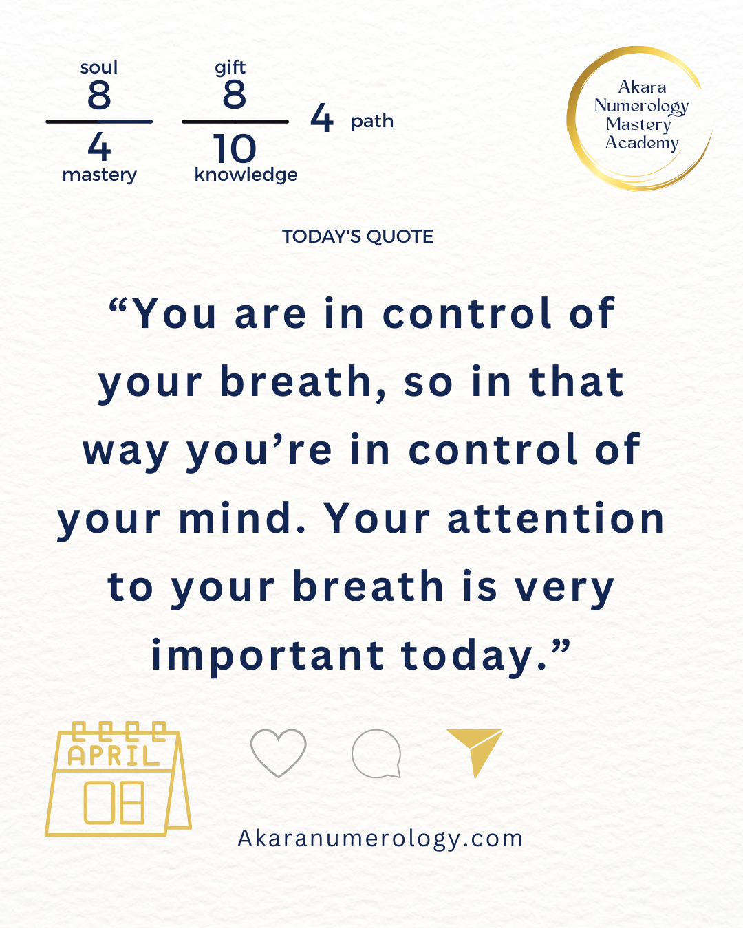 Wednesday, April 8th: Your Breath Controls Your Mind