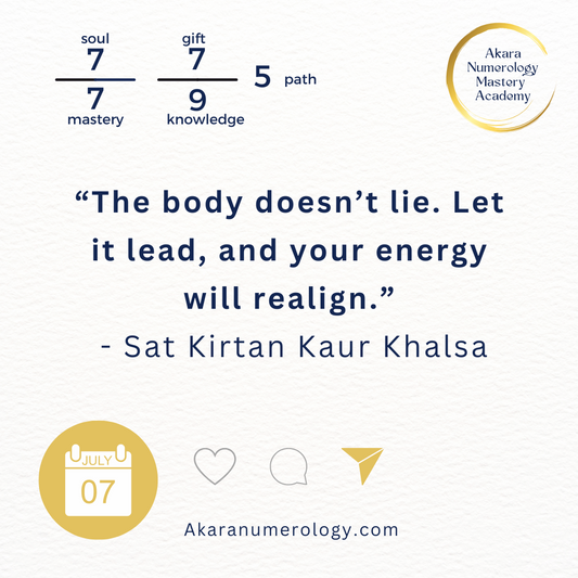 Numerology forecast for July 7, 2025 — triple 7s and a path of 5, inviting body alignment and intuitive trust.