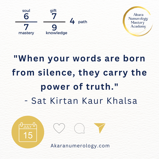 Numerology Forecast for July 15, 2025 with daily ritual, mantra and soul guidance by Sat Kirtan