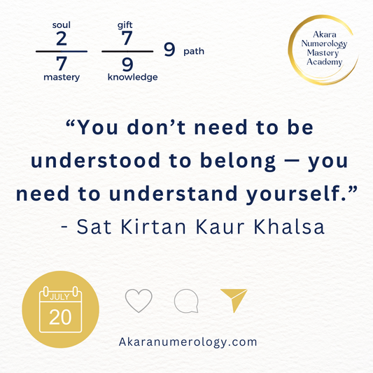 Akara Numerology forecast for July 20, 2025. Soul 2, Path 9. A sensitive, intuitive day for emotional clarity and healing.