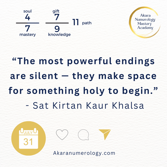 July 31, 2025 Akara Numerology Forecast — End the Month with Sacred Reflection