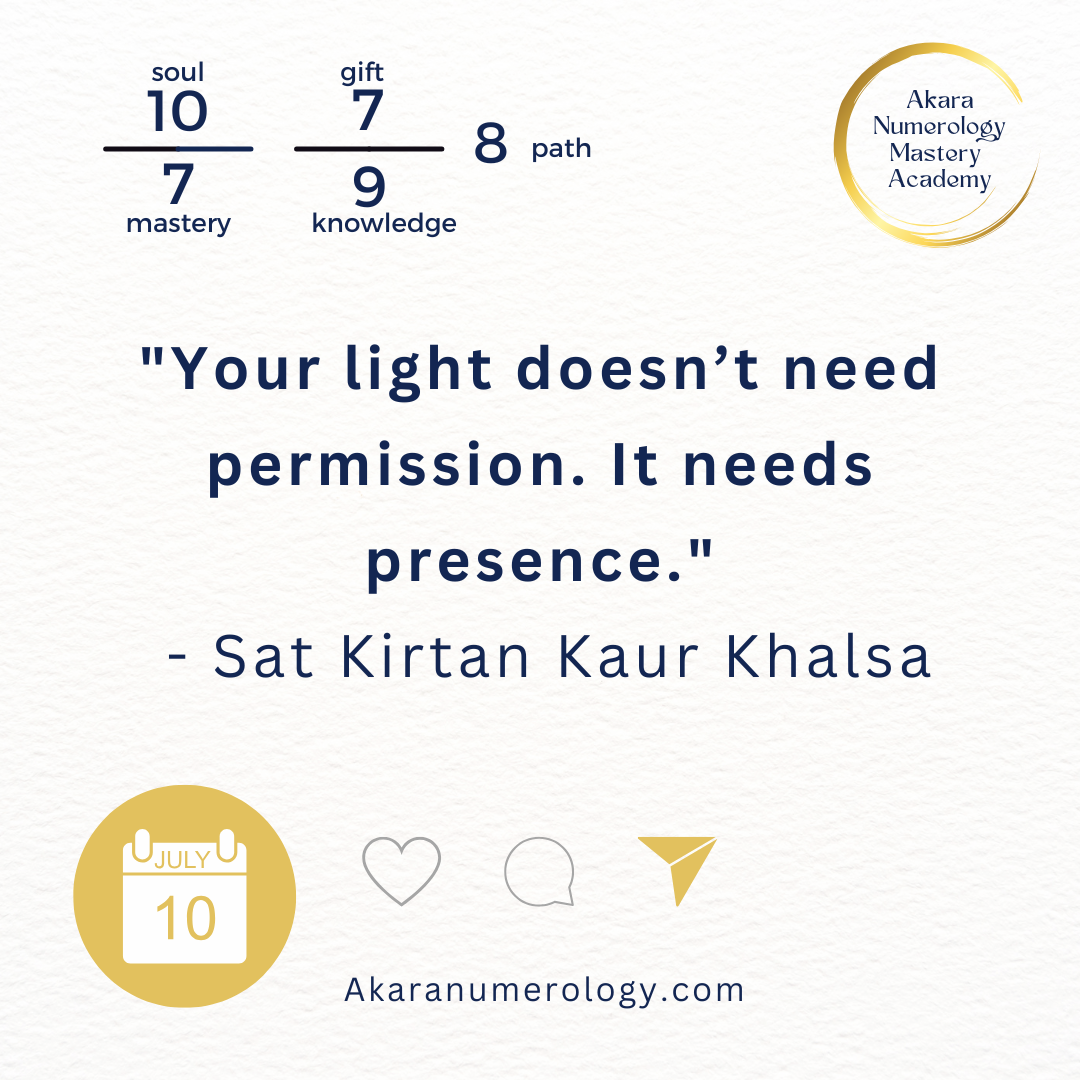 “July 10 – Lead with Light. Numerology Forecast with Gobinde Mukande & Aura Insight”