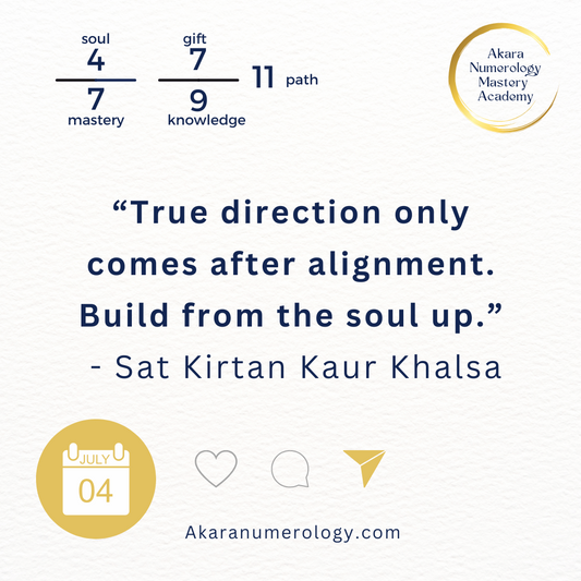 Akara Numerology Forecast for July 4 – Align with the divine plan and build from truth.