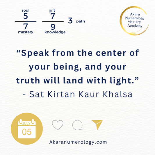 July 5th 2025 Akara Numerology Forecast — Speak From the Navel & Let Your Body Lead