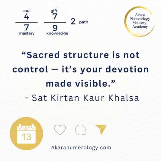 Daily Akara Numerology Forecast – July 13, 2025 | Sacred Structure & Higher Alignment