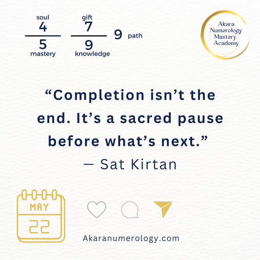 May 22, 2025: Completion is the Gateway to Creation