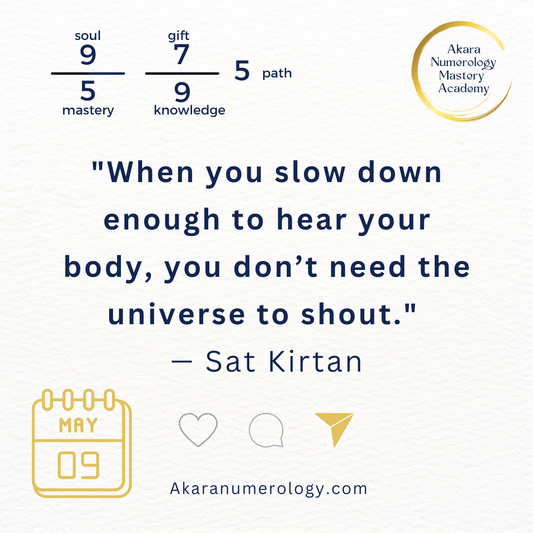 May 9th, 2025 – Walk Gently. Speak Lightly. Your Body Is Giving You Signs.