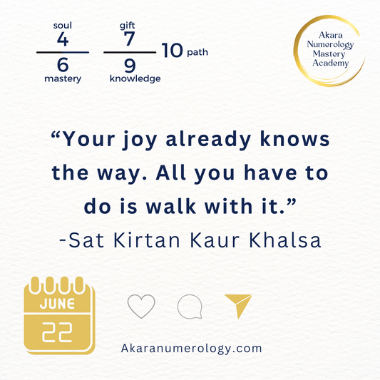 “June 22, 2025 Daily Forecast: Take Your Next Happy Step – with Sat Kirtan | AkaraNumerology.com”