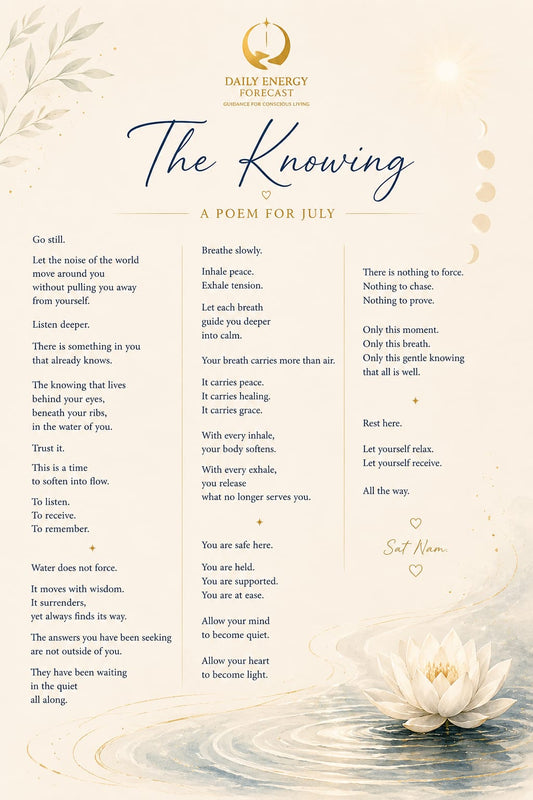 The knowing - Poem for July