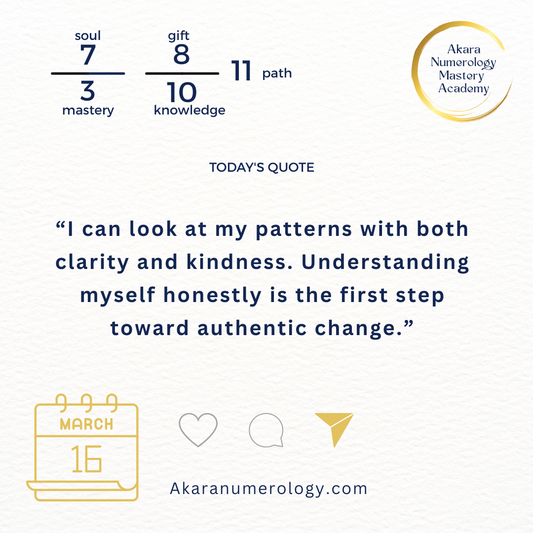 Monday, March 16, 2026: See Your Patterns with Clear Eyes
