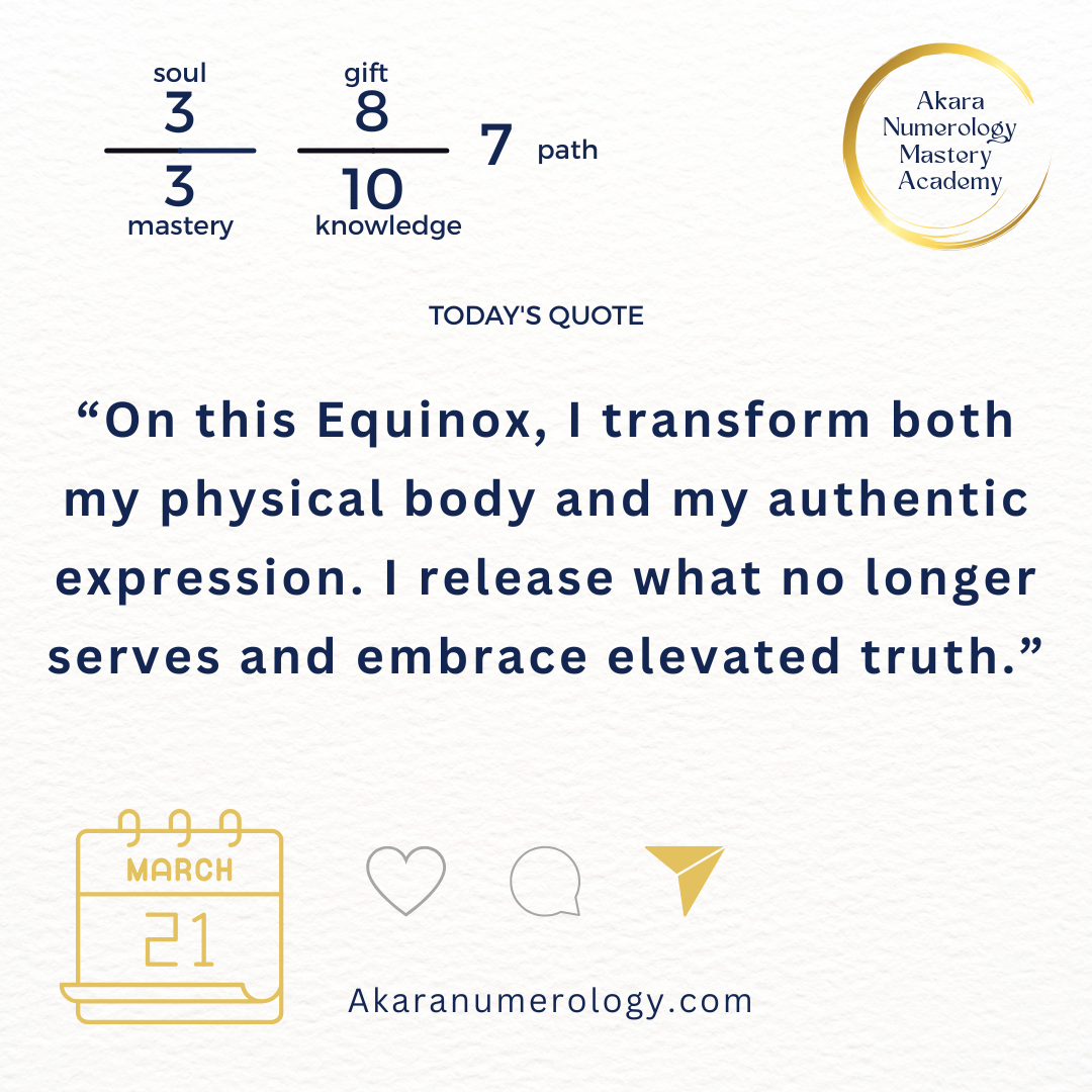 Saturday, March 21, 2026: March Equinox - Elevated Truth & Transformation