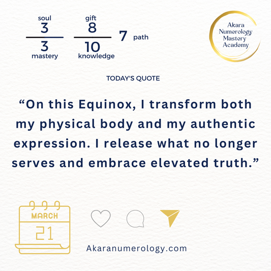 Saturday, March 21, 2026: March Equinox - Elevated Truth & Transformation