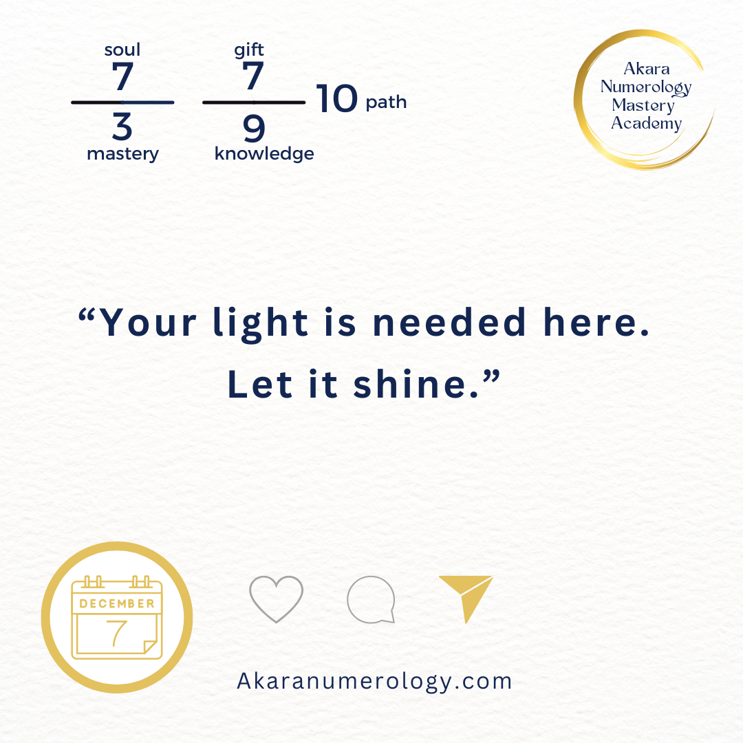 🌟 DECEMBER 7 — Your Light Is Needed Here