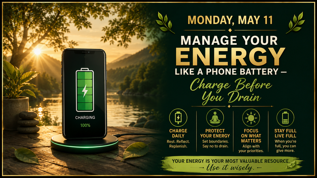 Monday May 11: Manage Your Energy Like a Phone Battery — Charge Before You Drain
