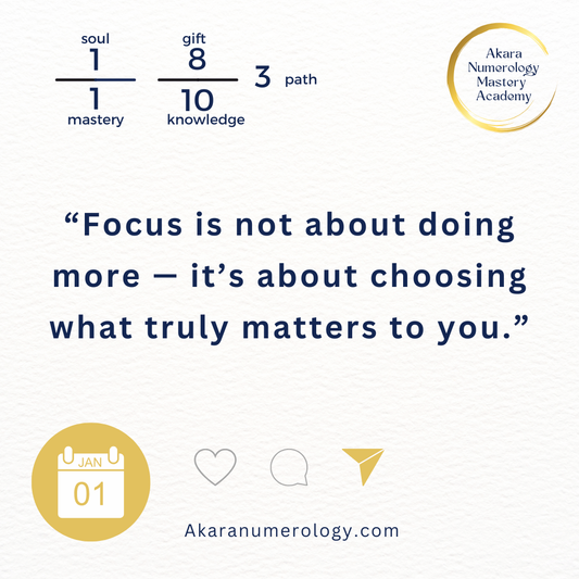 January 1 — Where Will You Place Your Focus This Year?