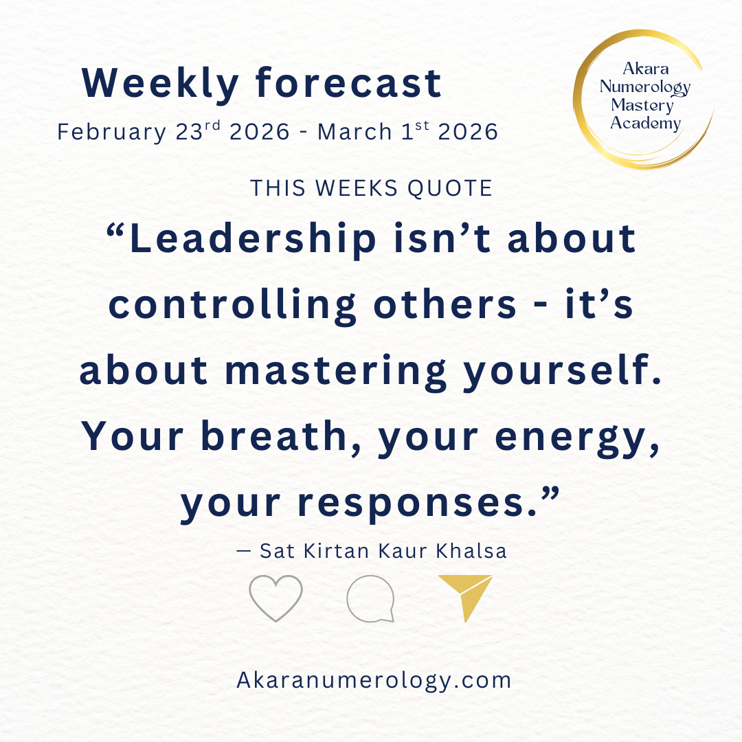 Week 9 Energy: You Are the Leader of Yourself February 23 - March 1, 2026