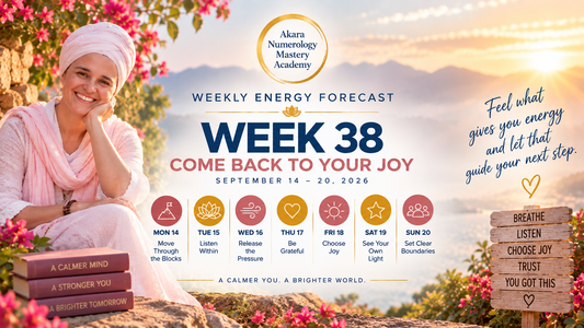Akara Numerology Weekly Forecast Week 38 | September 14–20, 2026 — Come Back to Your Joy